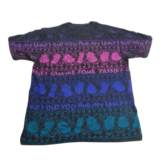 Vintage 90's Disney Aladdin Genie All Over Print Promo Shirt Single Stitch - Picture 2 of 7